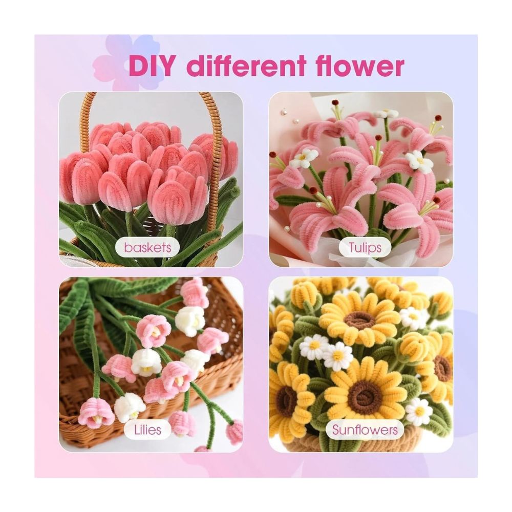 Pipe Cleaners for Crafts – Chenille Stems for DIY Art, (100pcs)