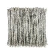 Glitter Creative Arts Stems Pipe Cleaners Silver 100 Pcs, Sparkle Chenille Stems