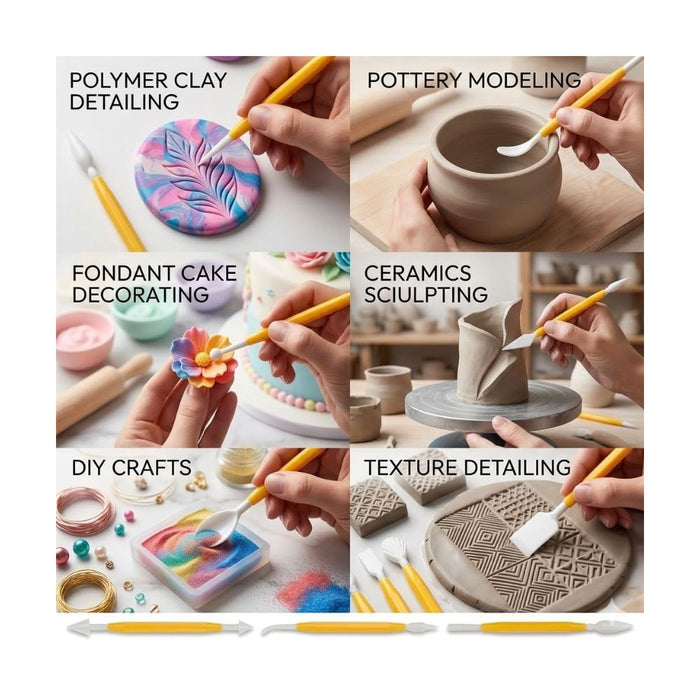 Plastic Ceramic Pottery Tools Set of 8