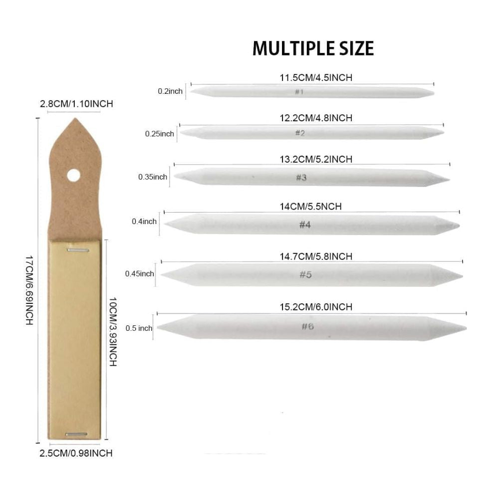 Sketching/Shading Kit with Sketching Drawing Pencils (Set of 12)+ Paper Blenders Stump 6pcs + Kneadable Art Eraser 1 + Sand Paper 1 + Pencil Extender