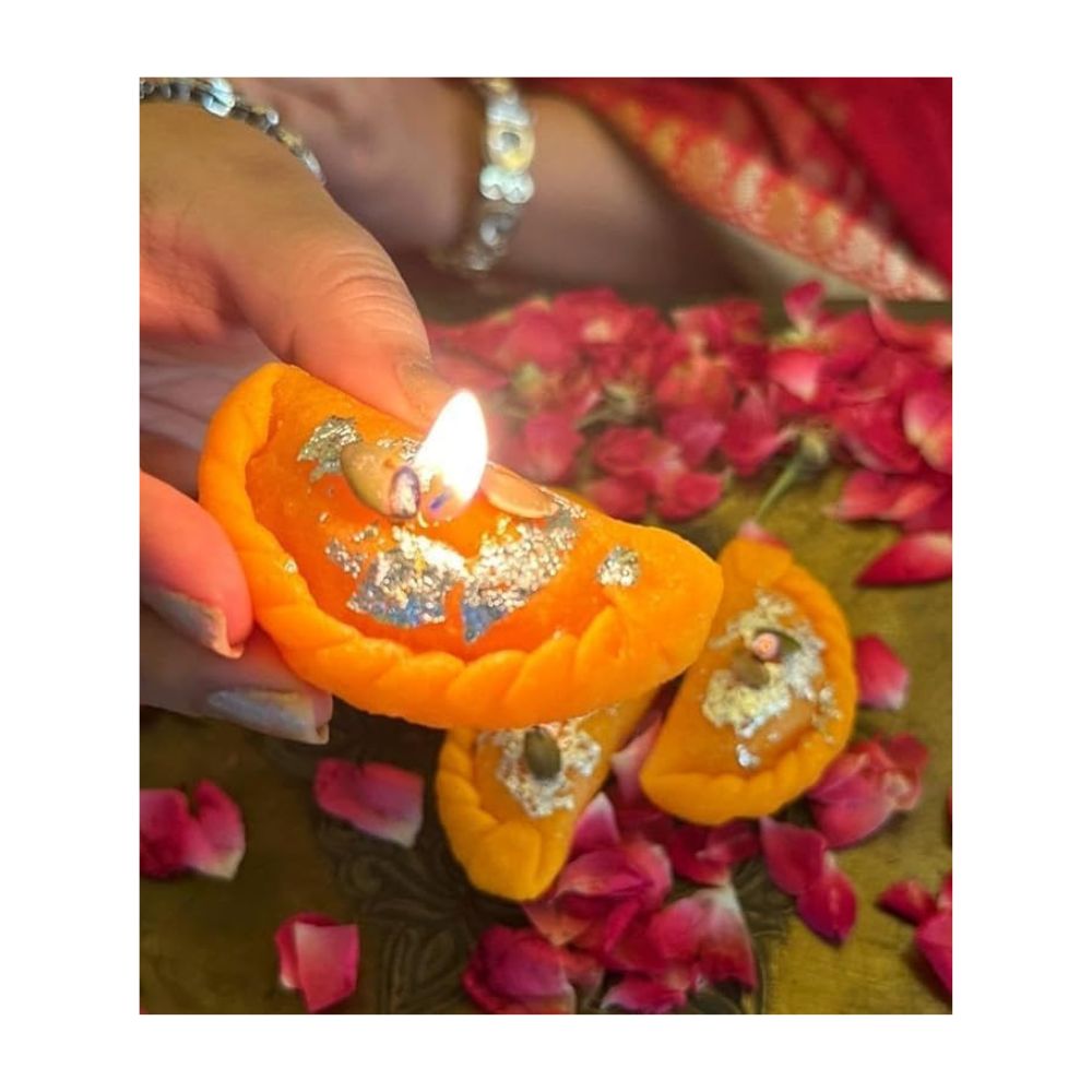 Gujiya Shape Silicone Mould Mithai Style Candle Making Mould 1-Cavity