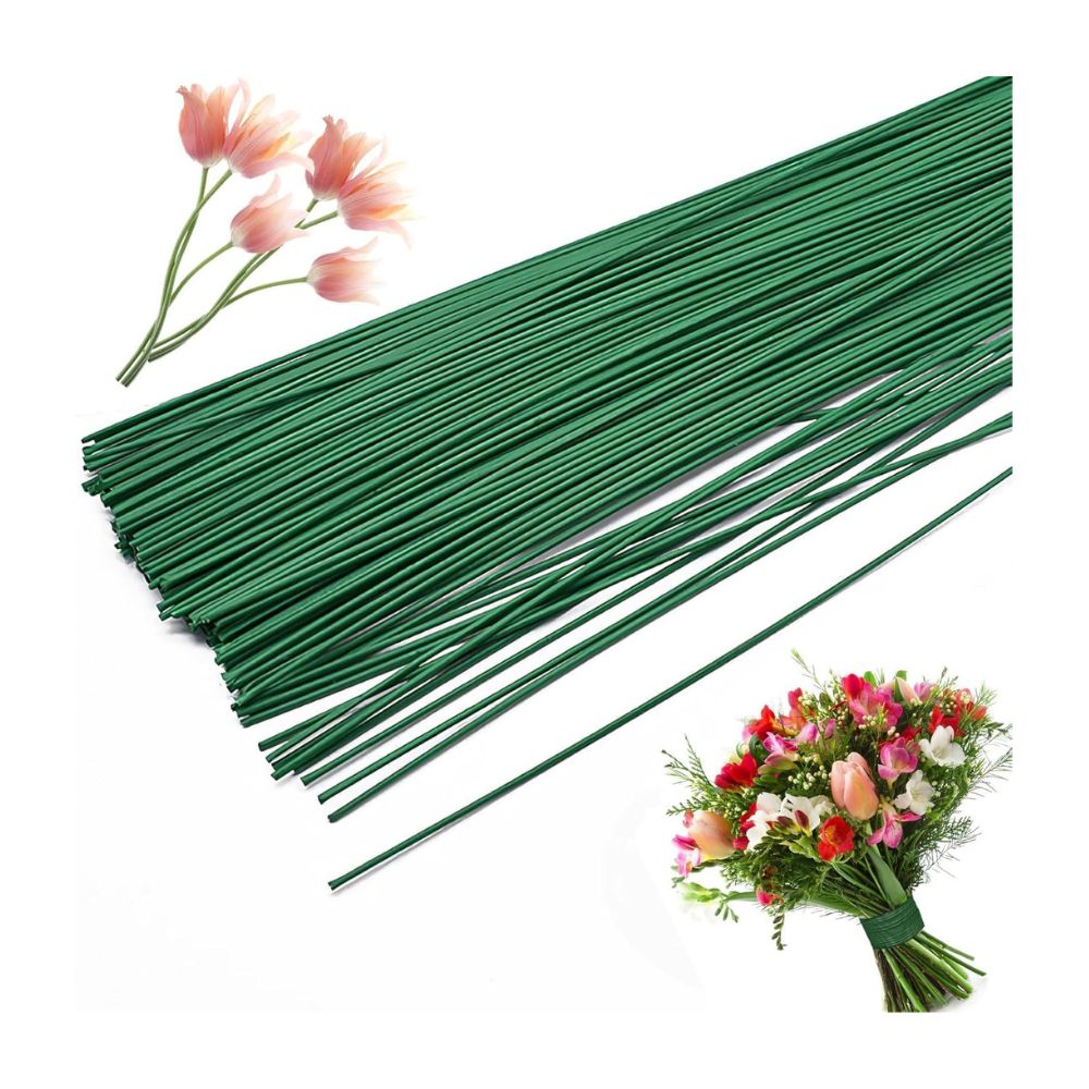 Green Floral Wire Stems 30 cm Set of 20 Pcs