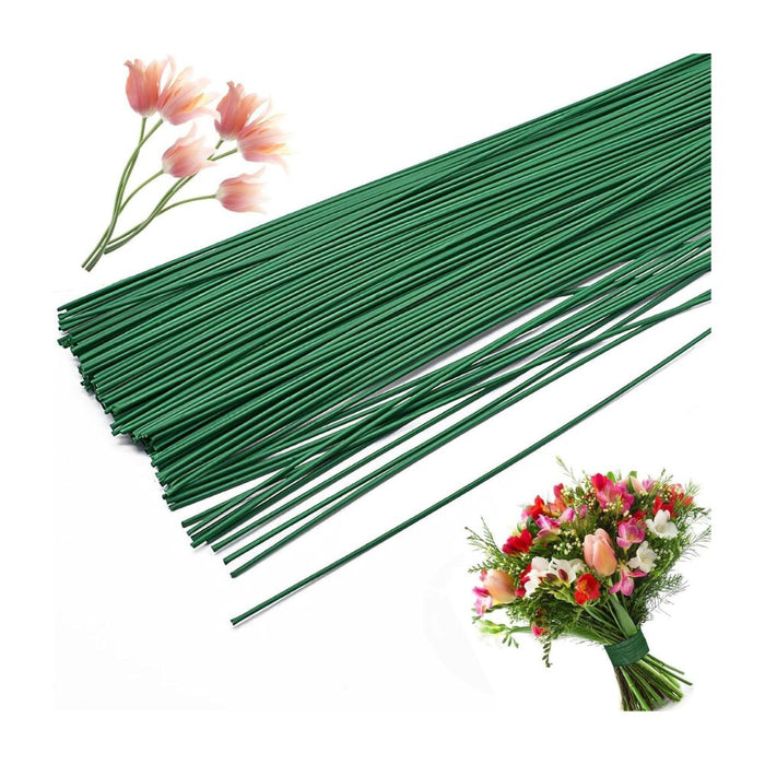 Green Floral Wire Stems 30 cm Set of 20 Pcs