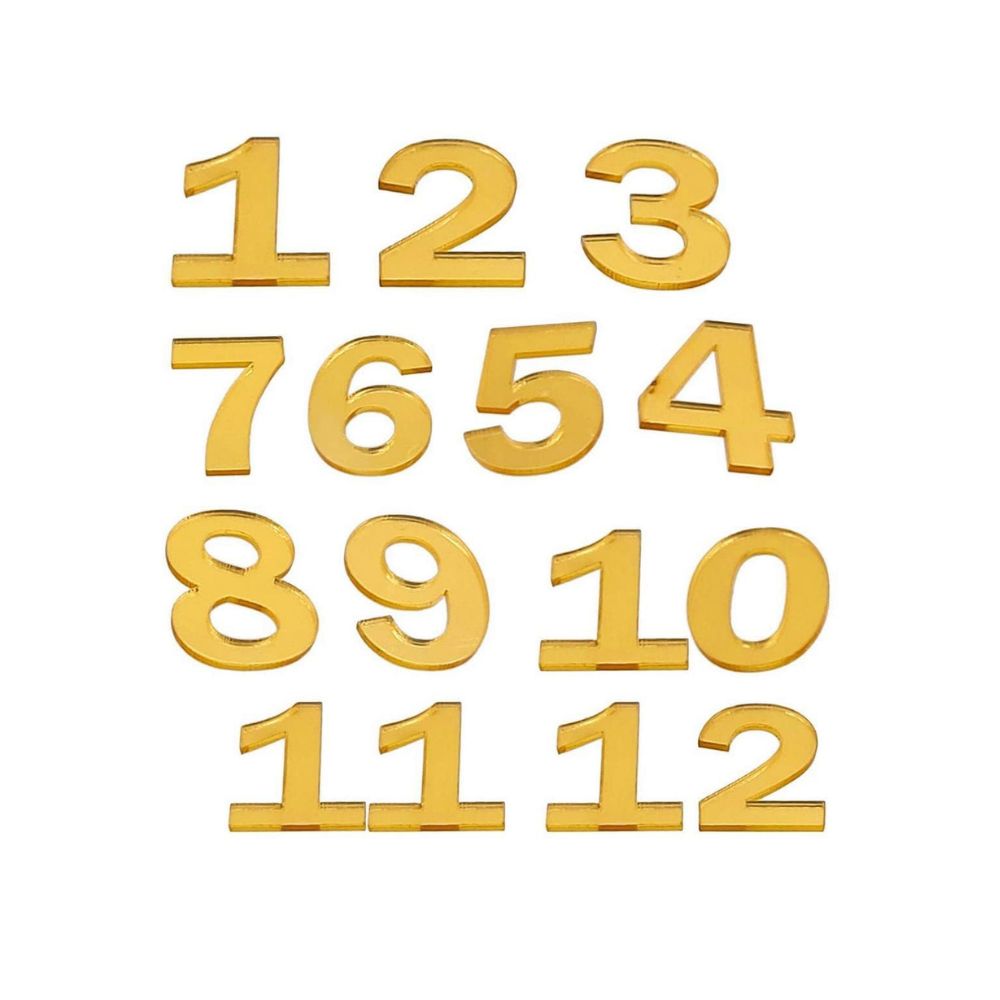 Acrylic Numbers (1 to 12) (Gold)