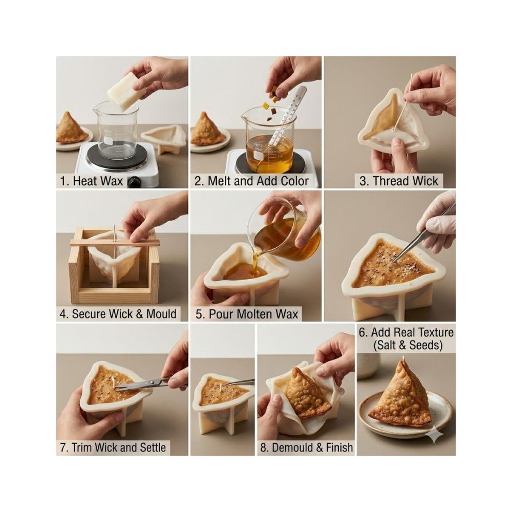 Samosa Shape Silicone Candle Mould