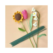 Green Floral Wire Stems 30 cm Set of 20 Pcs